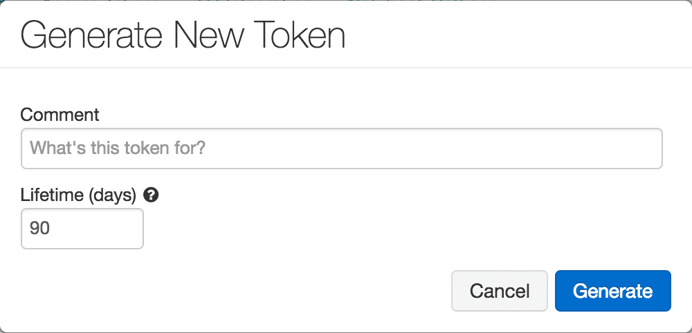 Airflow Databricks - Generate New Token Dialog Box
